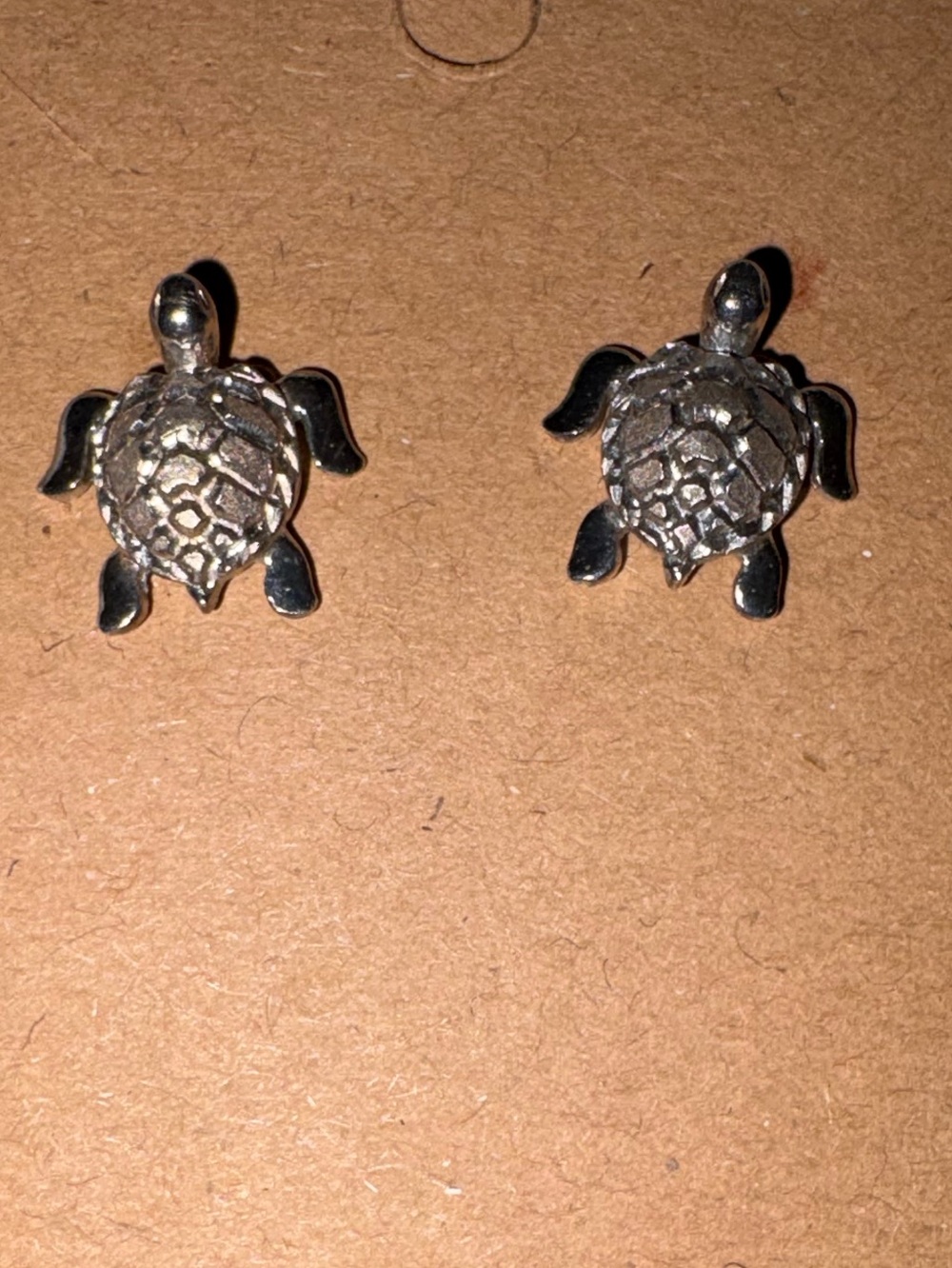 Silver Turtle Stud Earrings